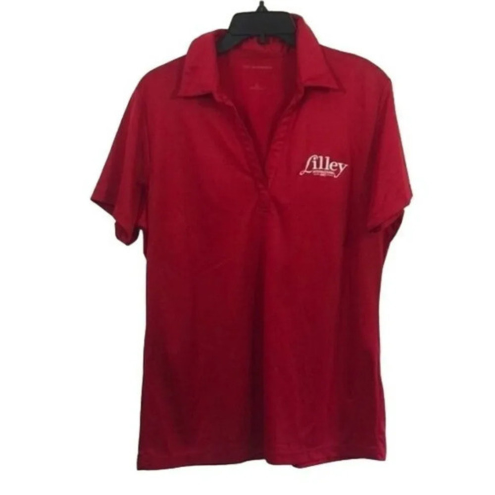 Polo Shirt Red Short‎ Sleeve Collared Golf Office Uniform Casual